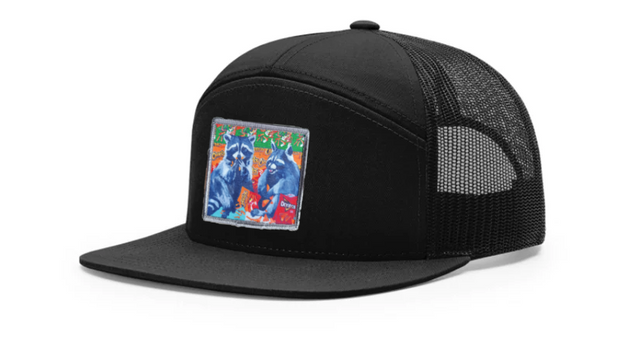 Black Seven Panel Hats Flyn Costello Junkfood Bandits  