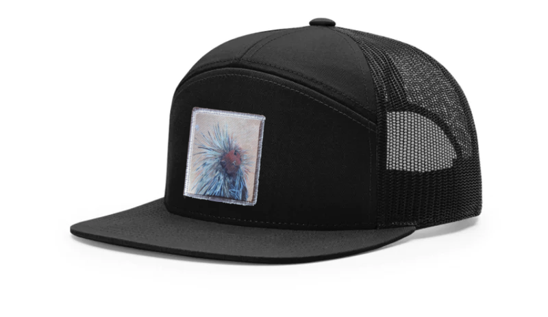 Black Seven Panel Hats Flyn Costello Porcupine  