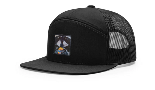 Black Seven Panel Hats Flyn Costello   