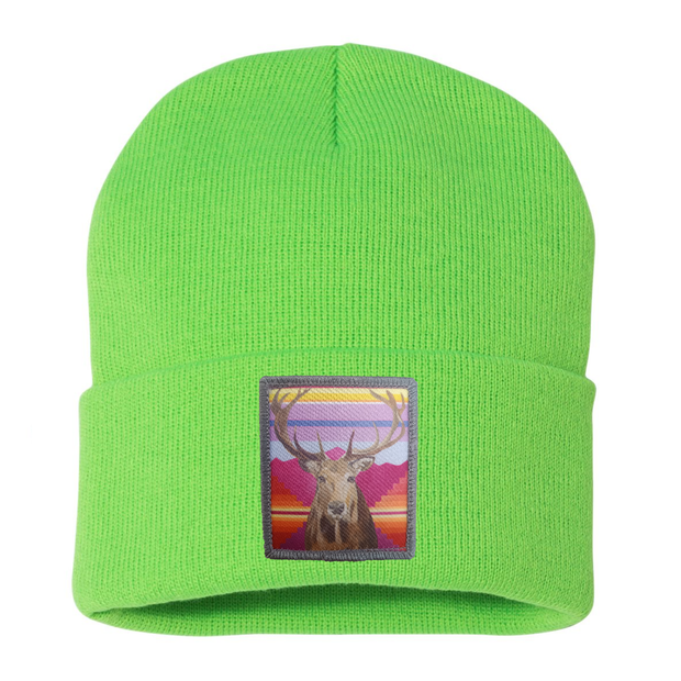Elk Beanie Hats Flyn Costello Neon Green  