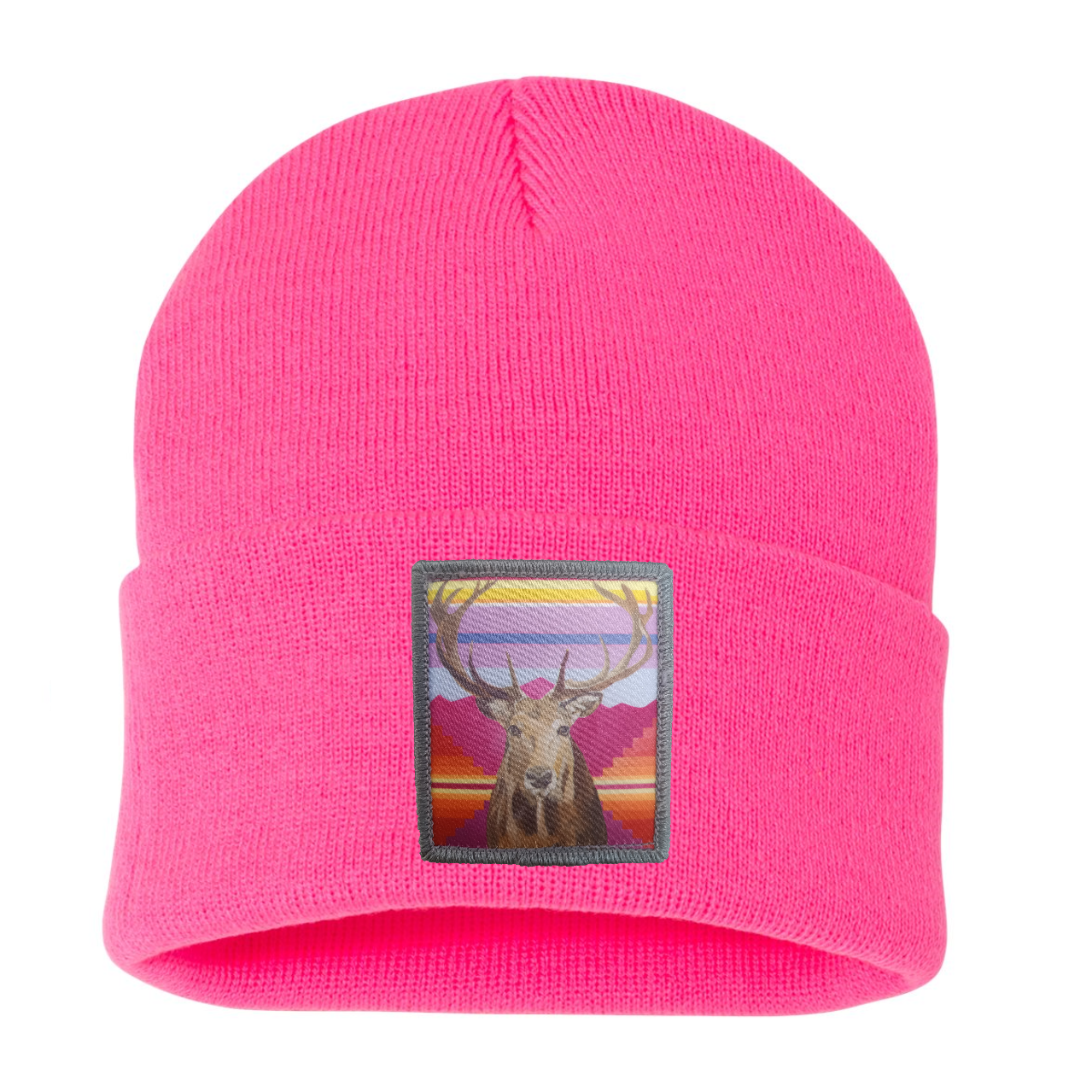 Elk Beanie Hats Flyn Costello Neon Pink  