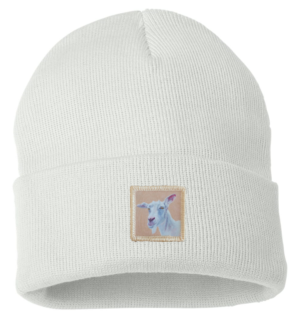Goat Beanie Hats Flyn Costello White  