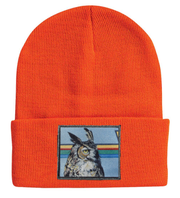Gaia Owl Beanie Hats Flyn Costello Neon Orange  