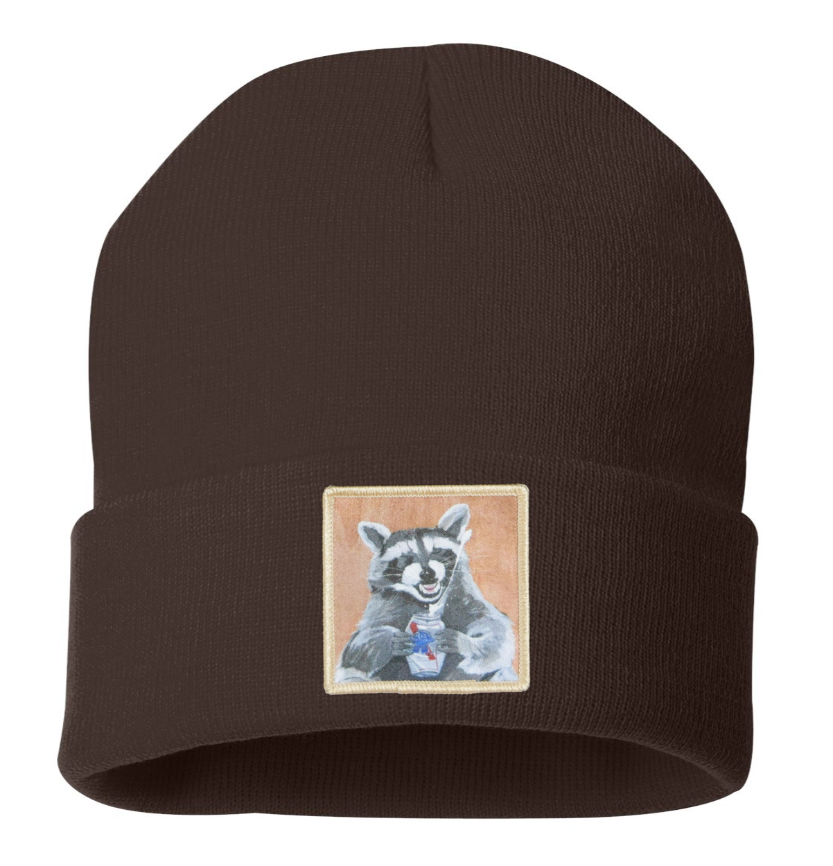 Beer Bandit Raccoon Beanie Hats Flyn Costello Brown  