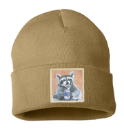 Beer Bandit Raccoon Beanie Hats Flyn Costello Camel  