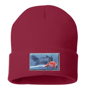 Secret Stash Squirrel Beanie Hats Flyn Costello Cardinal Red  