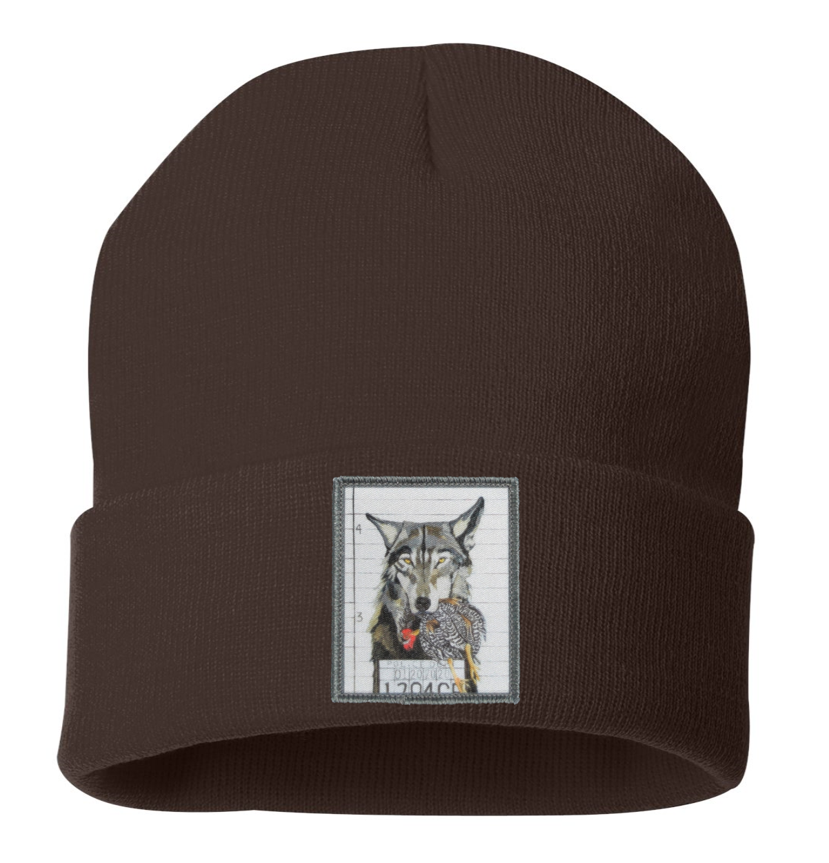 Wolf Beanie Hats Flyn Costello Brown  
