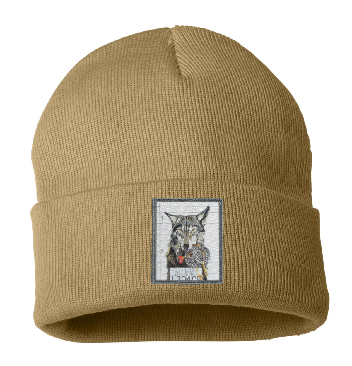 Wolf Beanie Hats Flyn Costello Camel  