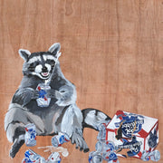 Beer Bandit Raccoon Mini Print / Card postcards Flyn Costello   
