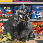 Clean Up Aisle 12 Raccoon Mini Print / Card postcards Flyn Costello   