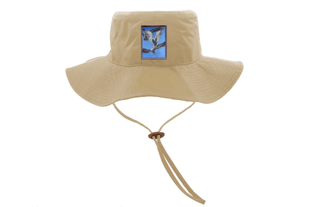 Khaki Bucket Hat with Drawstring Hats Flyn Costello Flock Of Seagulls  