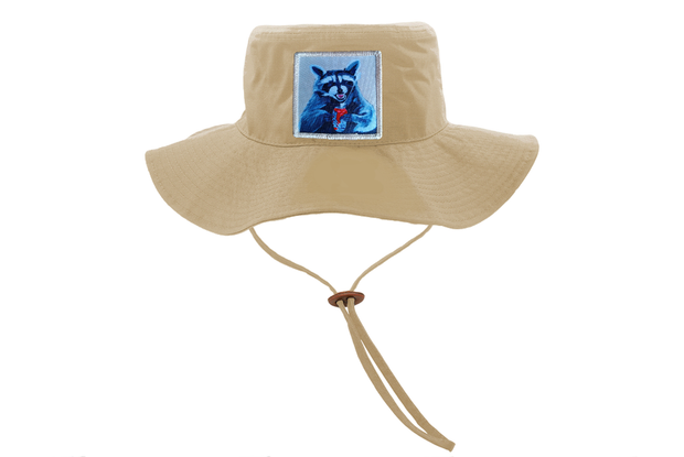 Khaki Bucket Hat with Drawstring Hats Flyn Costello Camp Crasher  