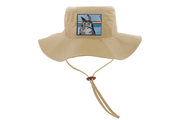 Khaki Bucket Hat with Drawstring Hats Flyn Costello Gaia Owl  