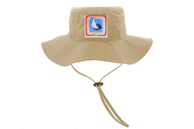 Khaki Bucket Hat with Drawstring Hats Flyn Costello Seagull  