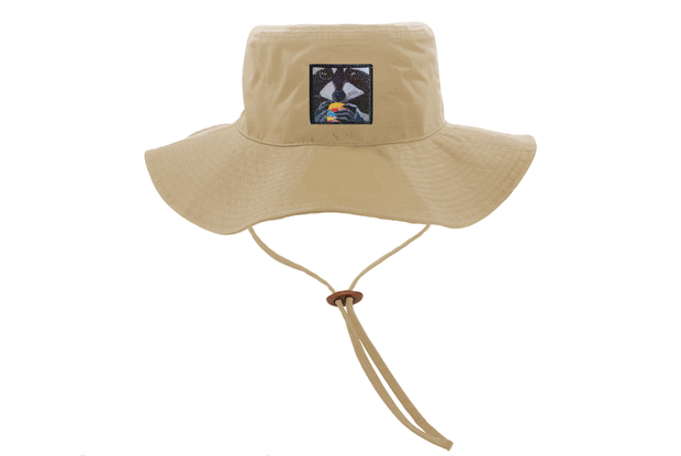 Khaki Bucket Hat with Drawstring Hats Flyn Costello The Snack Kid  