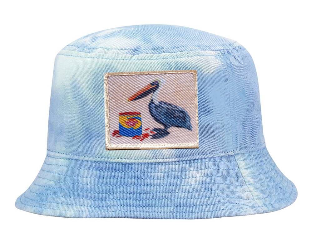 Tie Dyed Bucket- Blue Hats Flyn Costello Gone Fishin'  