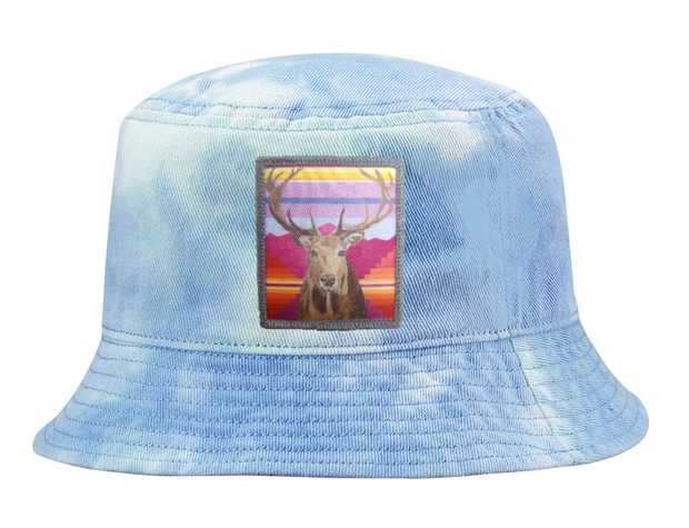 Tie Dyed Bucket- Blue Hats Flyn Costello Elk  