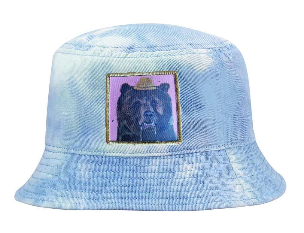 Tie Dyed Bucket- Blue Hats Flyn Costello Honey Bear  
