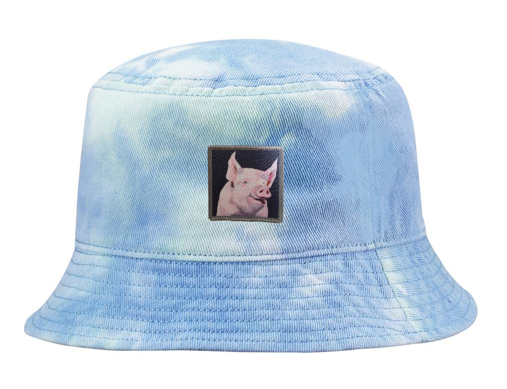 Tie Dyed Bucket- Blue Hats Flyn Costello Piggie  