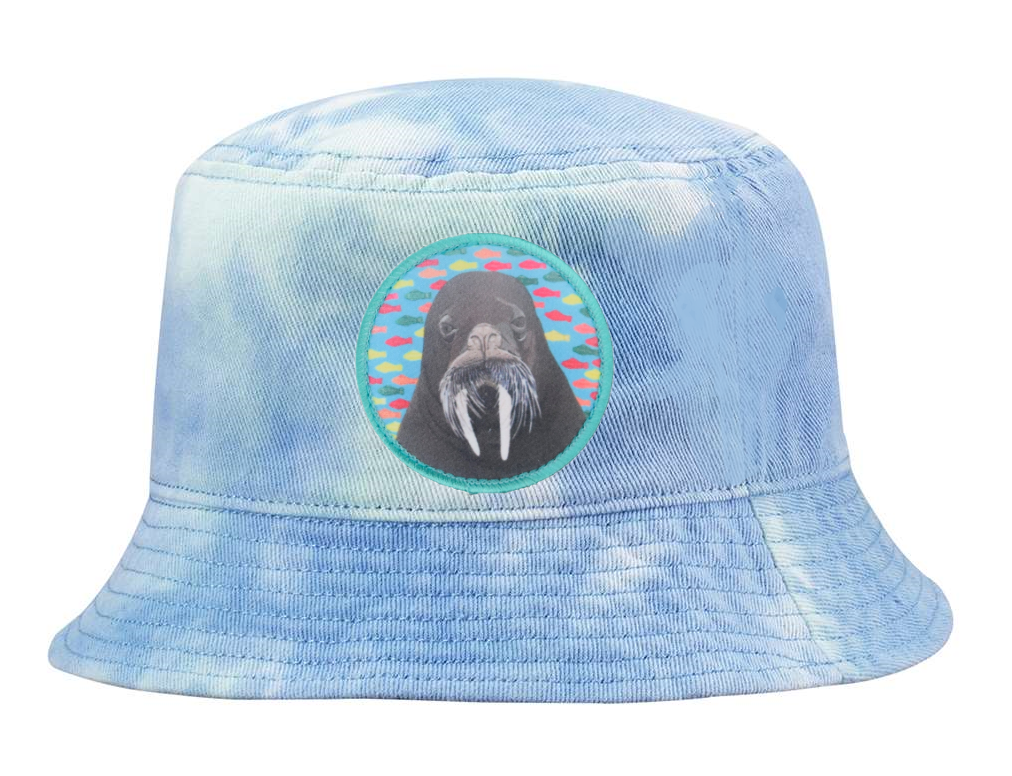 Tie Dyed Bucket- Blue Hats Flyn Costello Walrus  