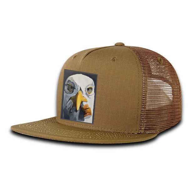 Ripstop Flat Bill Trucker Coyote Hats Flyn Costello Seagull with Cig  