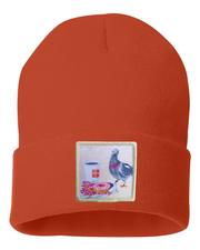 Pigeons Run on Donuts Beanie Hats Flyn Costello Burnt Orange  