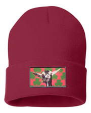 Can Crusher Goat Beanie Hats FlynHats Cardinal Red  