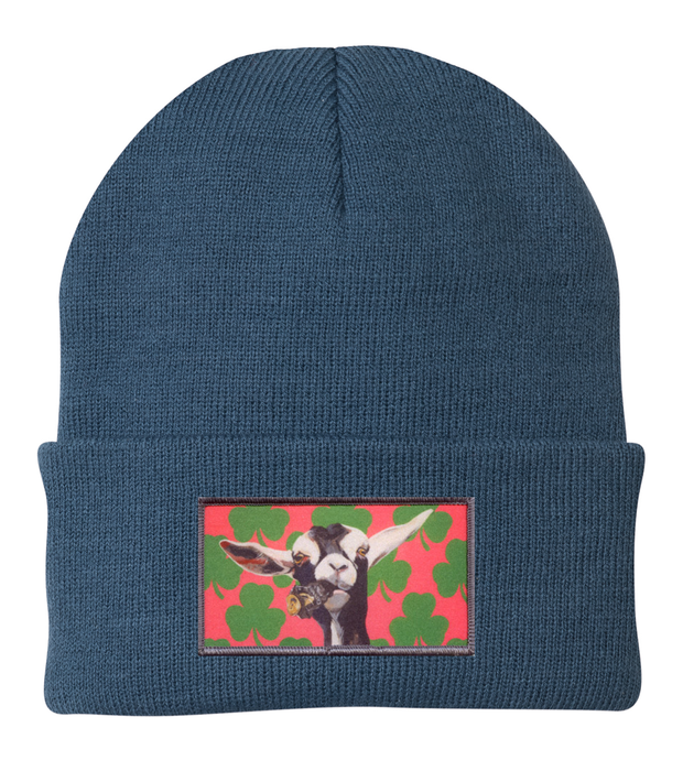 Can Crusher Goat Beanie Hats FlynHats Dusty Blue  