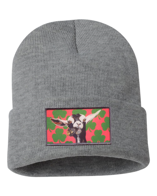 Can Crusher Goat Beanie Hats FlynHats Grey  