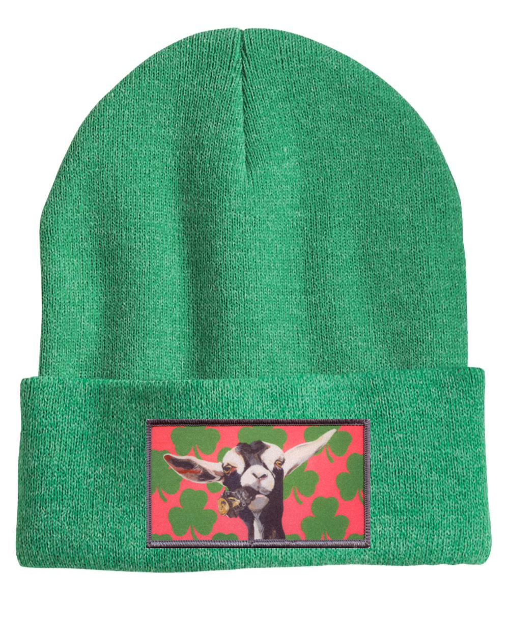 Can Crusher Goat Beanie Hats FlynHats Heather Green  