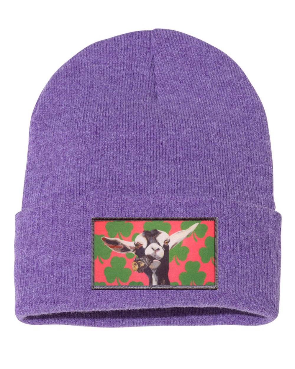 Can Crusher Goat Beanie Hats FlynHats Heather Purple  