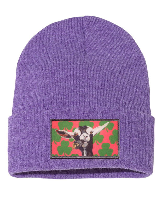 Can Crusher Goat Beanie Hats FlynHats Heather Purple  
