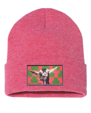 Can Crusher Goat Beanie Hats FlynHats Heather Red  