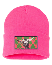 Can Crusher Goat Beanie Hats FlynHats Neon Pink  