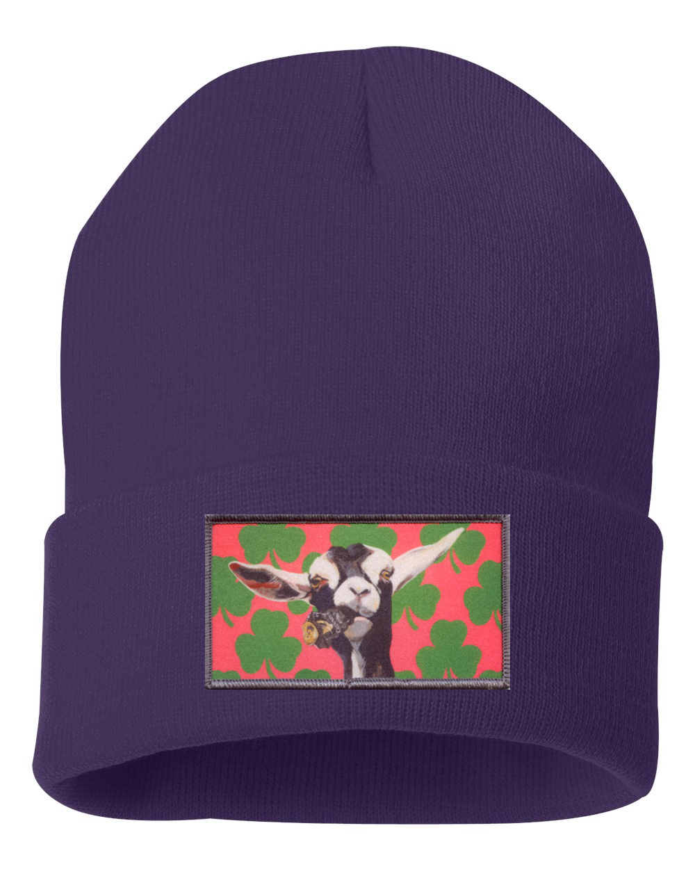 Can Crusher Goat Beanie Hats FlynHats Purple  