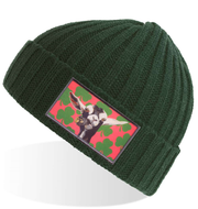 Green Sustainable Cable Knit Hats Flyn Costello Can Crusher  