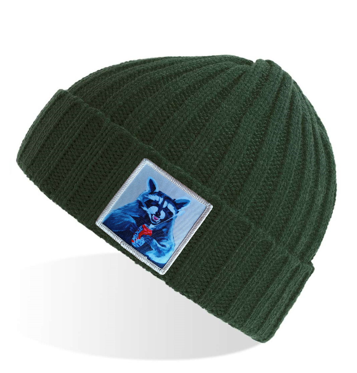 Green Sustainable Cable Knit Hats Flyn Costello Camp Crasher  