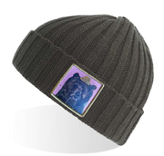Grey Sustainable Cable Knit Hats Flyn Costello Honey Bear  
