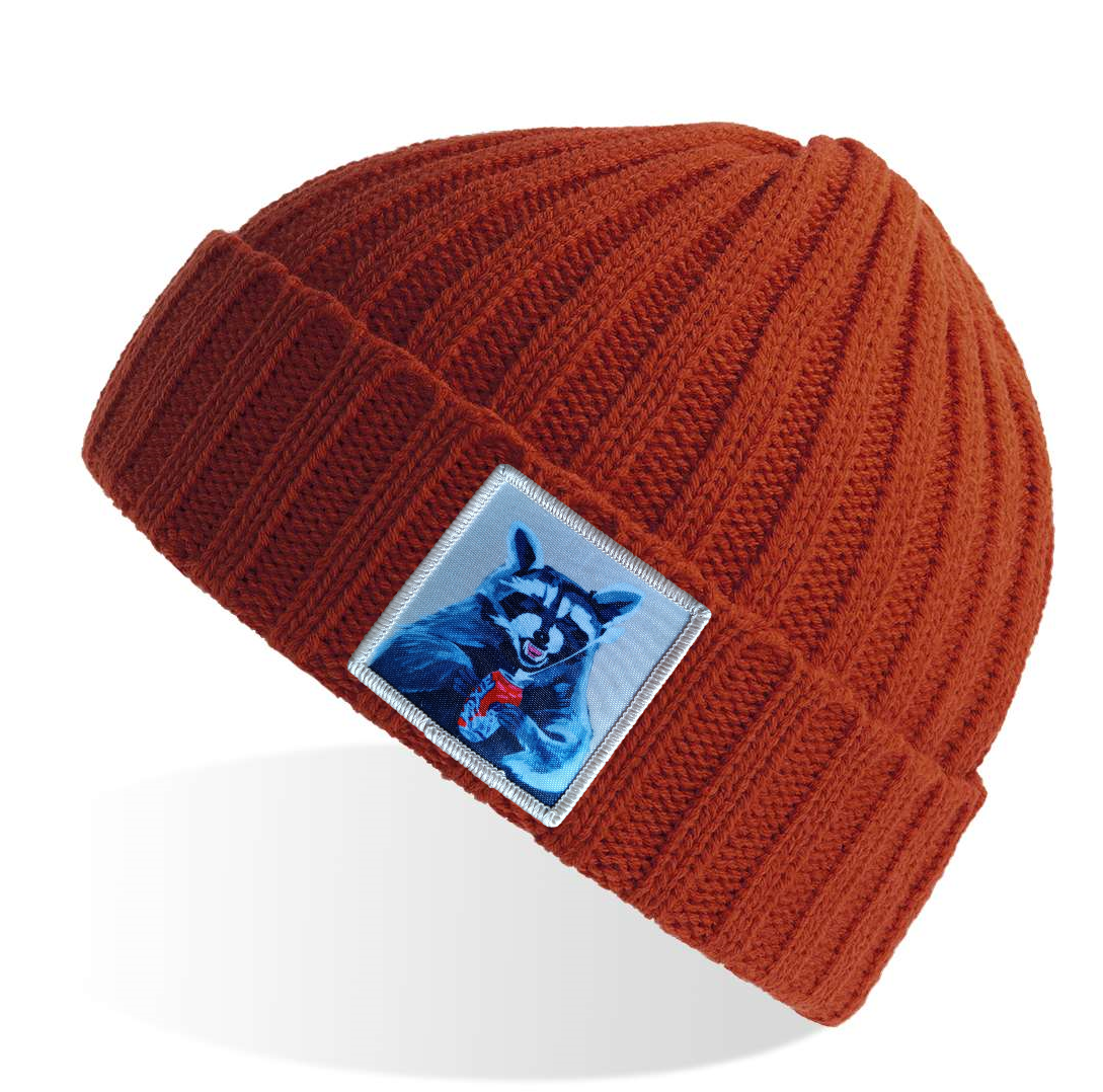 Rusty Sustainable Cable Knit Beanie Hats Flyn Costello Camp Crasher  
