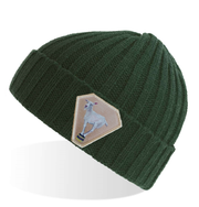 Green Sustainable Cable Knit Hats Flyn Costello Diamond Goat  