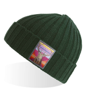 Green Sustainable Cable Knit Hats Flyn Costello Elk  