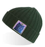 Green Sustainable Cable Knit Hats Flyn Costello Honey Bear  