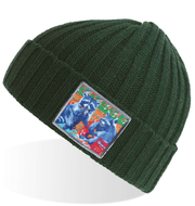 Green Sustainable Cable Knit Hats Flyn Costello Junkfood Bandits  