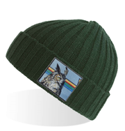 Green Sustainable Cable Knit Hats Flyn Costello Owl  