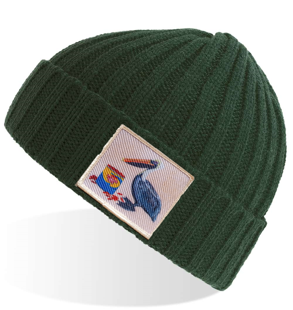 Green Sustainable Cable Knit Hats Flyn Costello Gone Fishin'  