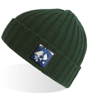 Green Sustainable Cable Knit Hats Flyn Costello Raccoon Pop  