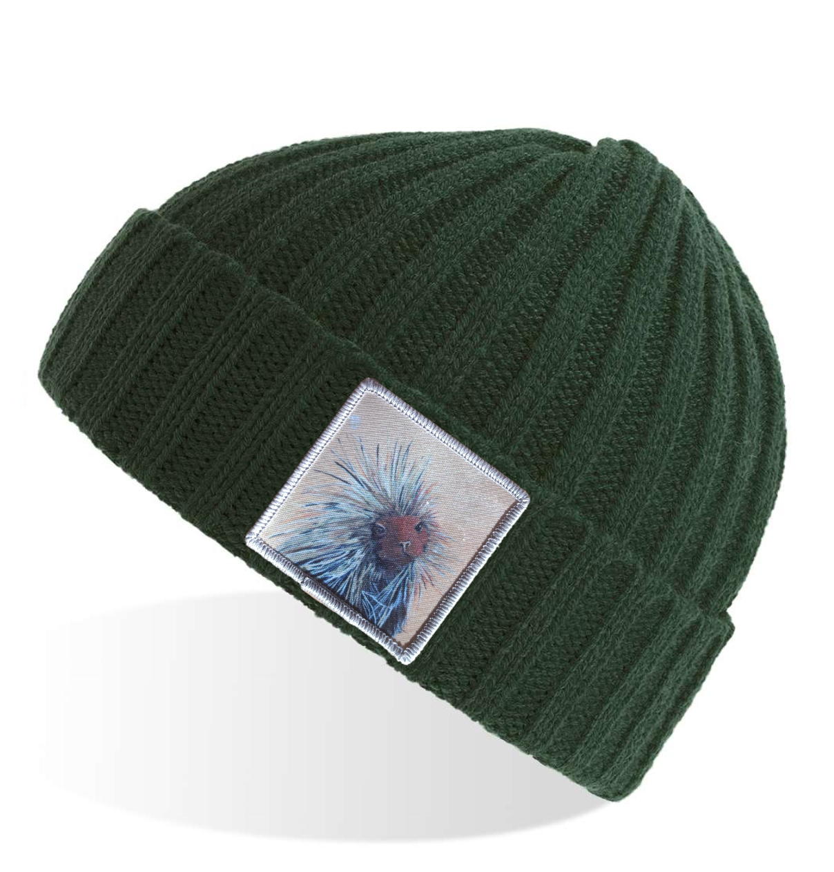 Green Sustainable Cable Knit Hats Flyn Costello Porcupine  