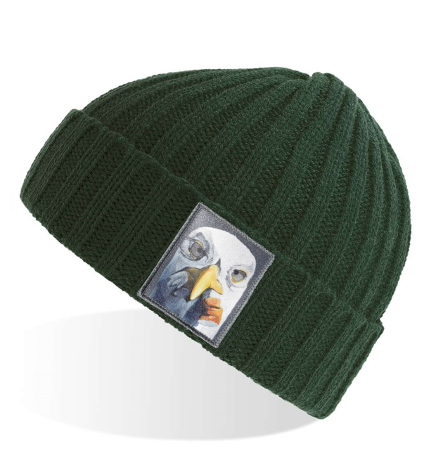 Green Sustainable Cable Knit Hats Flyn Costello Seagull With Cig  