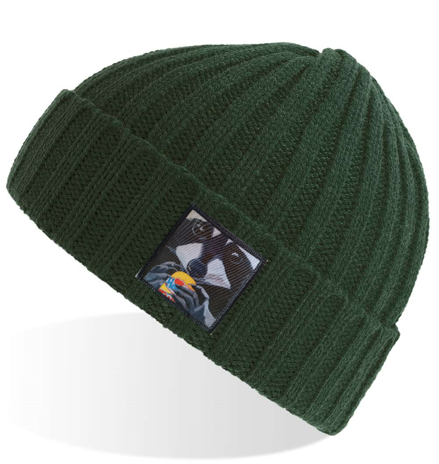 Green Sustainable Cable Knit Hats Flyn Costello The Snack Kid  