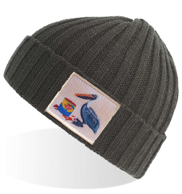 Grey Sustainable Cable Knit Hats Flyn Costello Gone Fishin'  